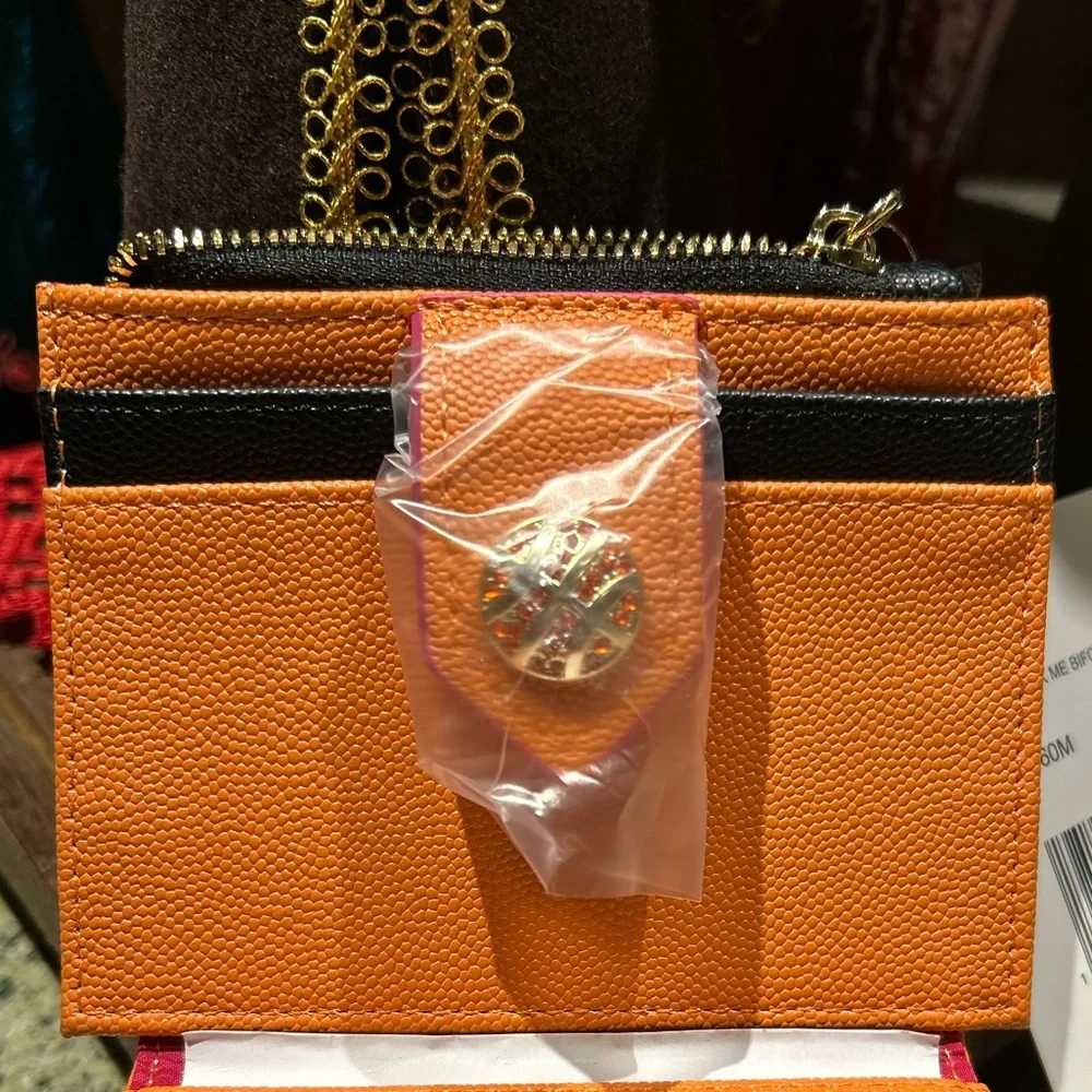 NWT-Betsey Johnson Mini Wallet-Orange basketball Theme - Picture 5 of 7